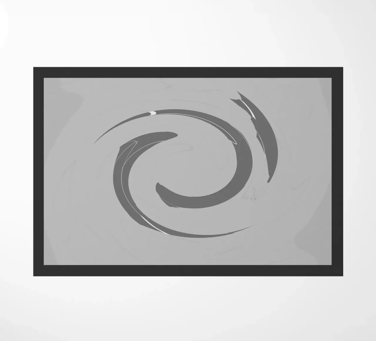 Motifs ronds dynamiques abstraits en gris paillasson de Something for you