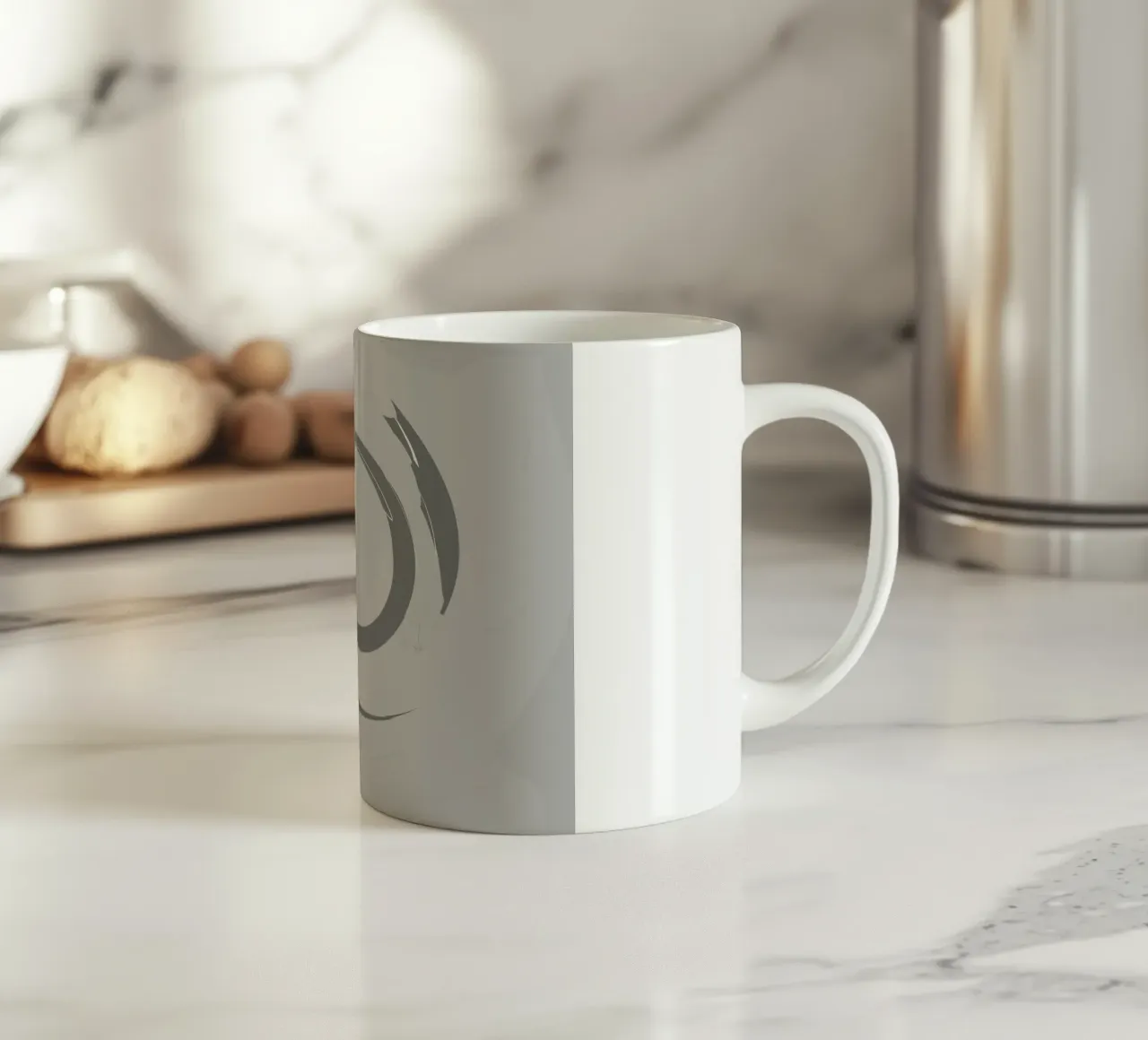 Motifs ronds dynamiques abstraits en gris mug en céramique de Something for you