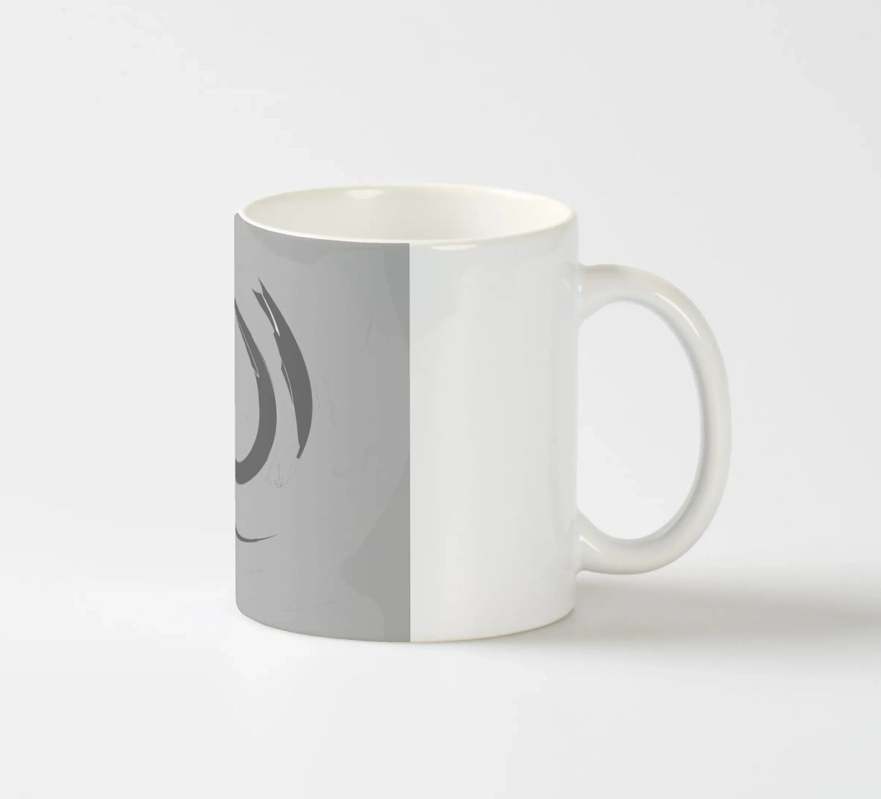 Abstract dynamic round patterns in grey ceramic mug by Something for you