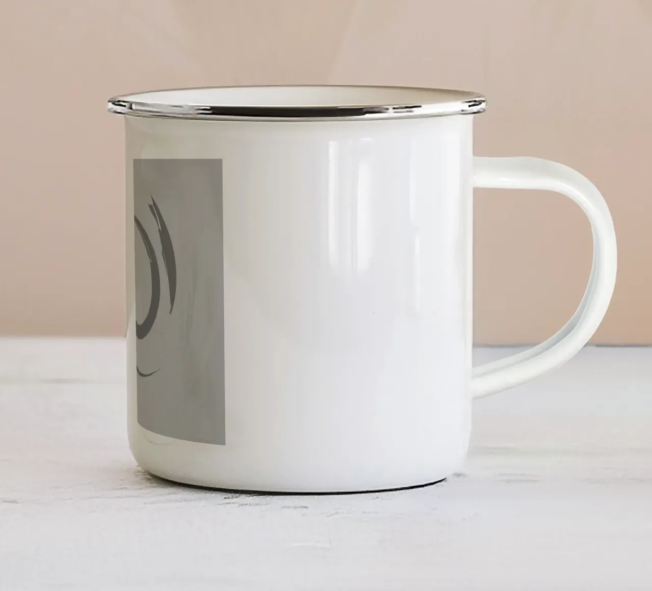 Abstrakte dynamische runde Muster in Grau Emaille Tasse von Something for you