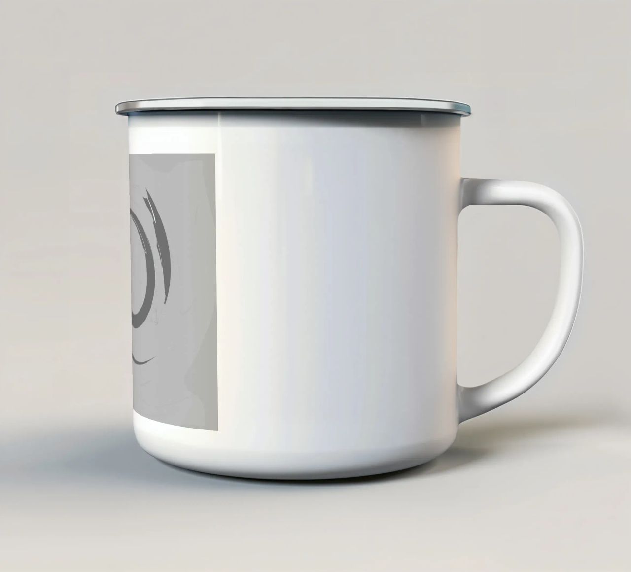 Abstract dynamic round patterns in grey enamel mug by Something for you
