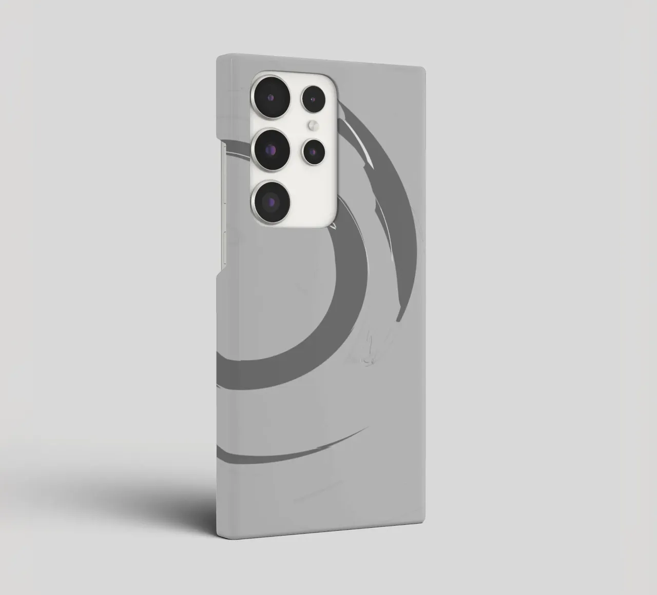 Abstract dynamic round patterns in grey samsung phone case by Something for you