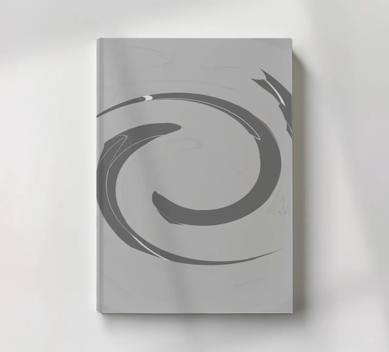 Abstrakte dynamische runde Muster in Grau Notizbuch von Something for you