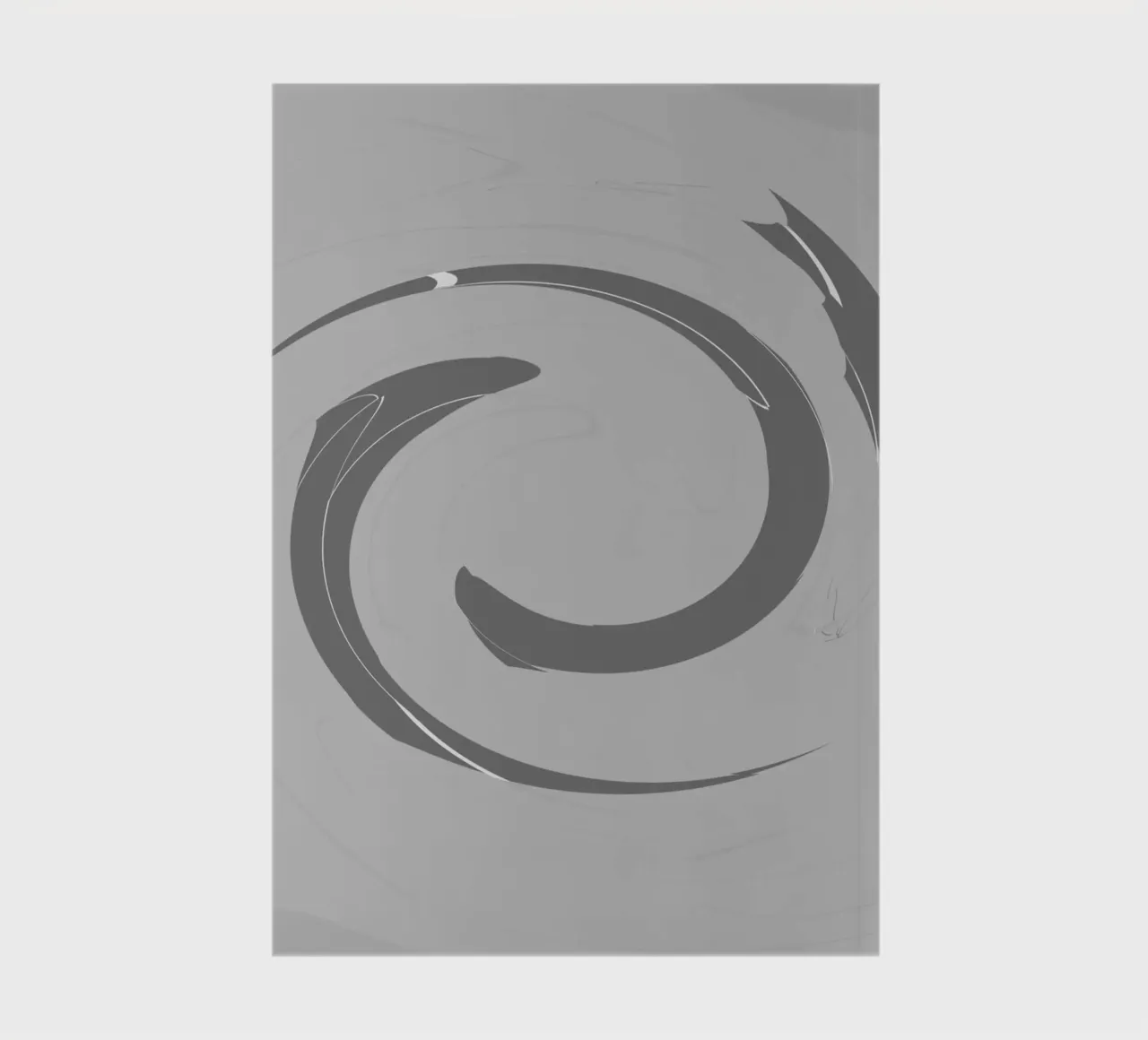 Abstrakte dynamische runde Muster in Grau Notizbuch von Something for you