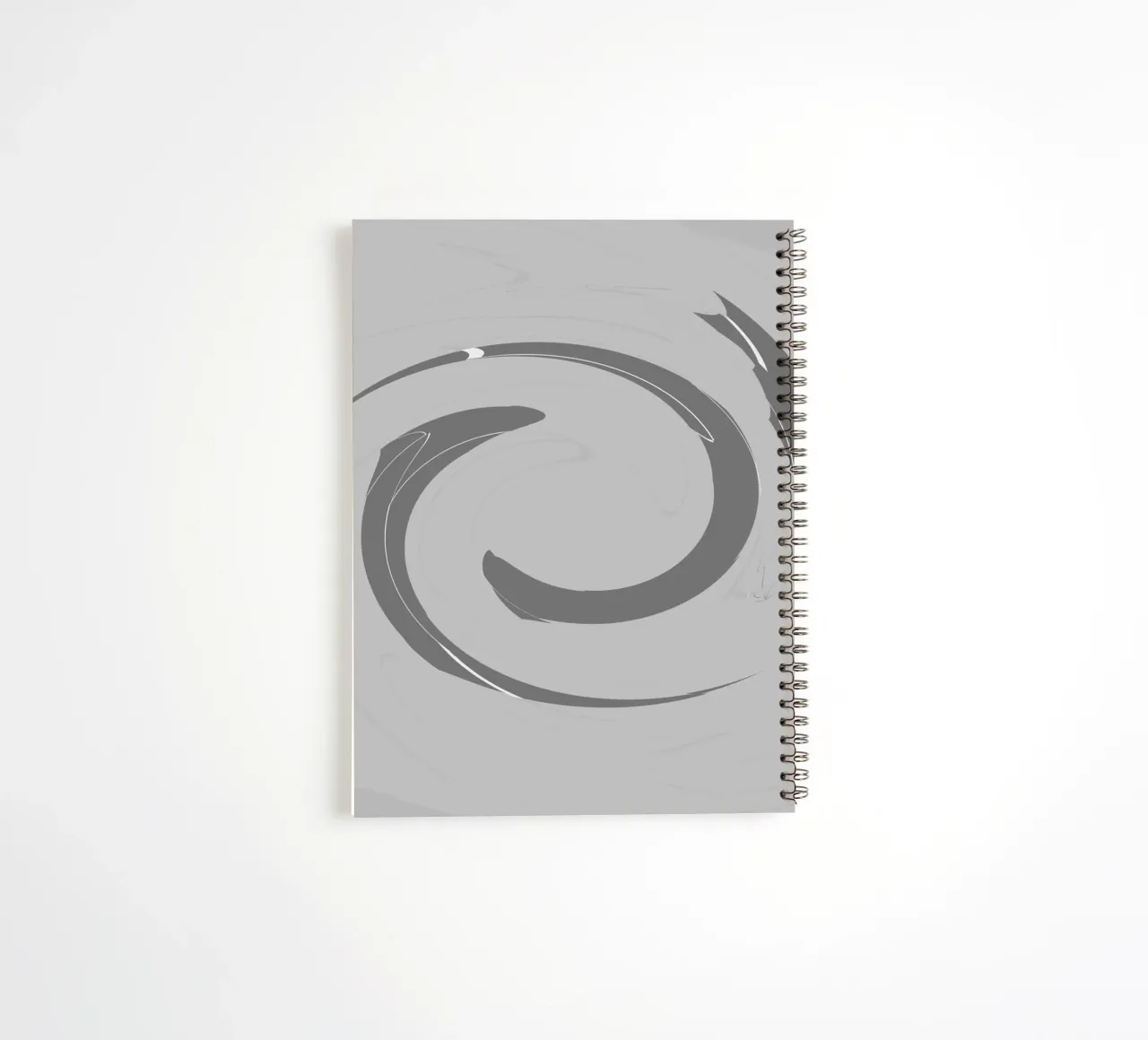 Abstract dynamic round patterns in grey spiral notebook by Something for you