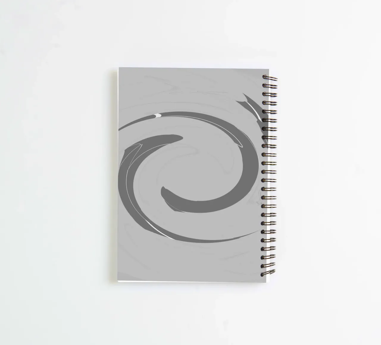 Abstract dynamic round patterns in grey spiral notebook by Something for you