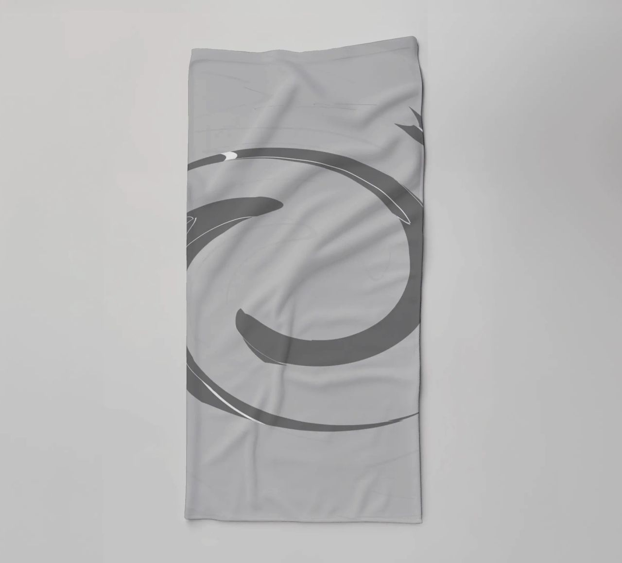 Abstract dynamic round patterns in grey towel by Something for you