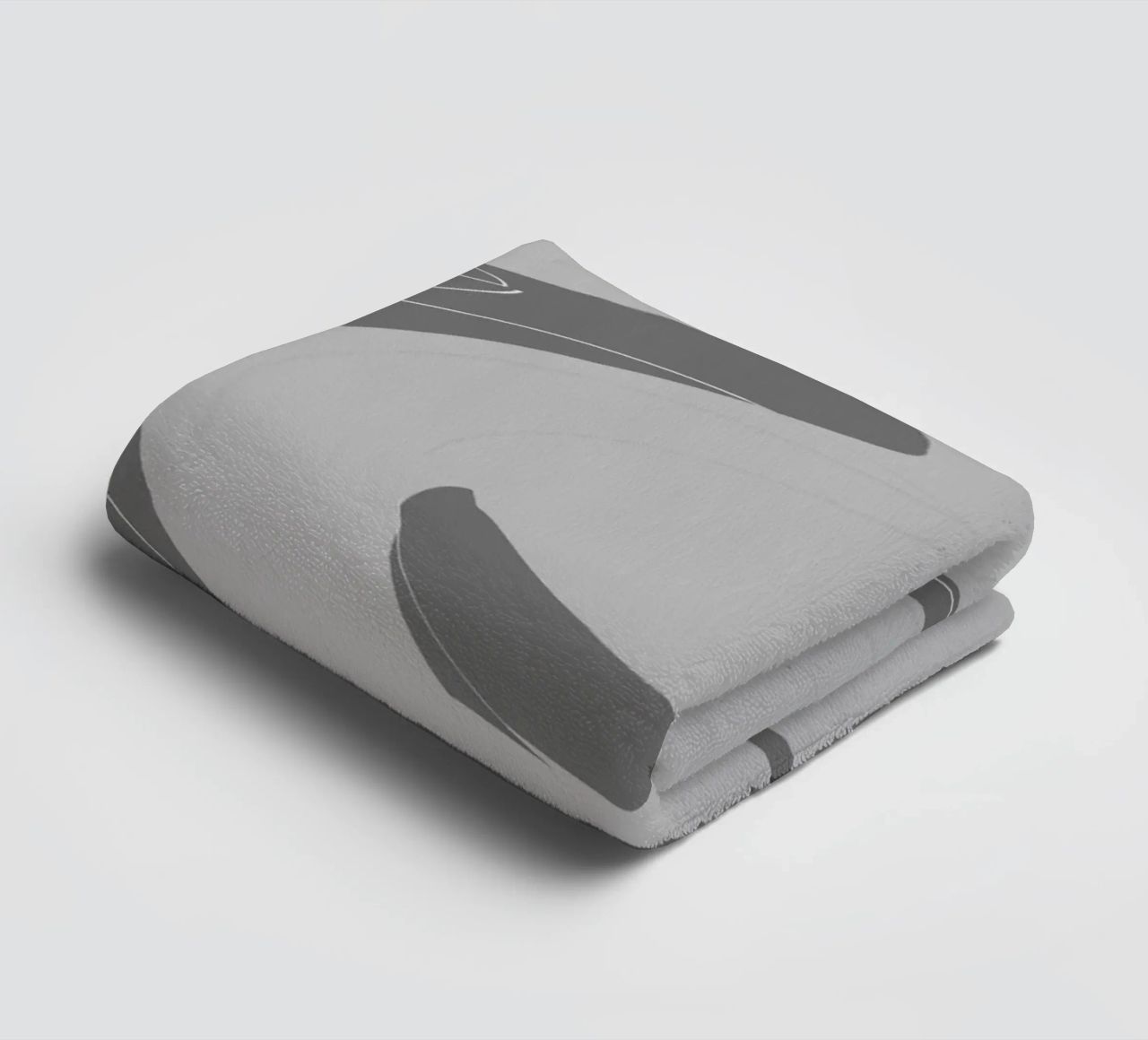 Abstract dynamic round patterns in grey towel by Something for you