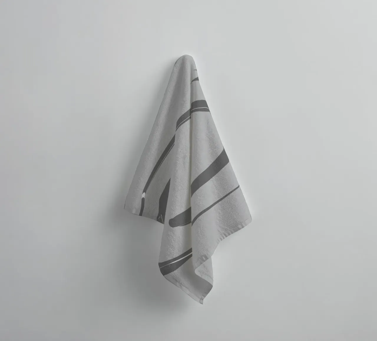 Abstract dynamic round patterns in grey towel by Something for you