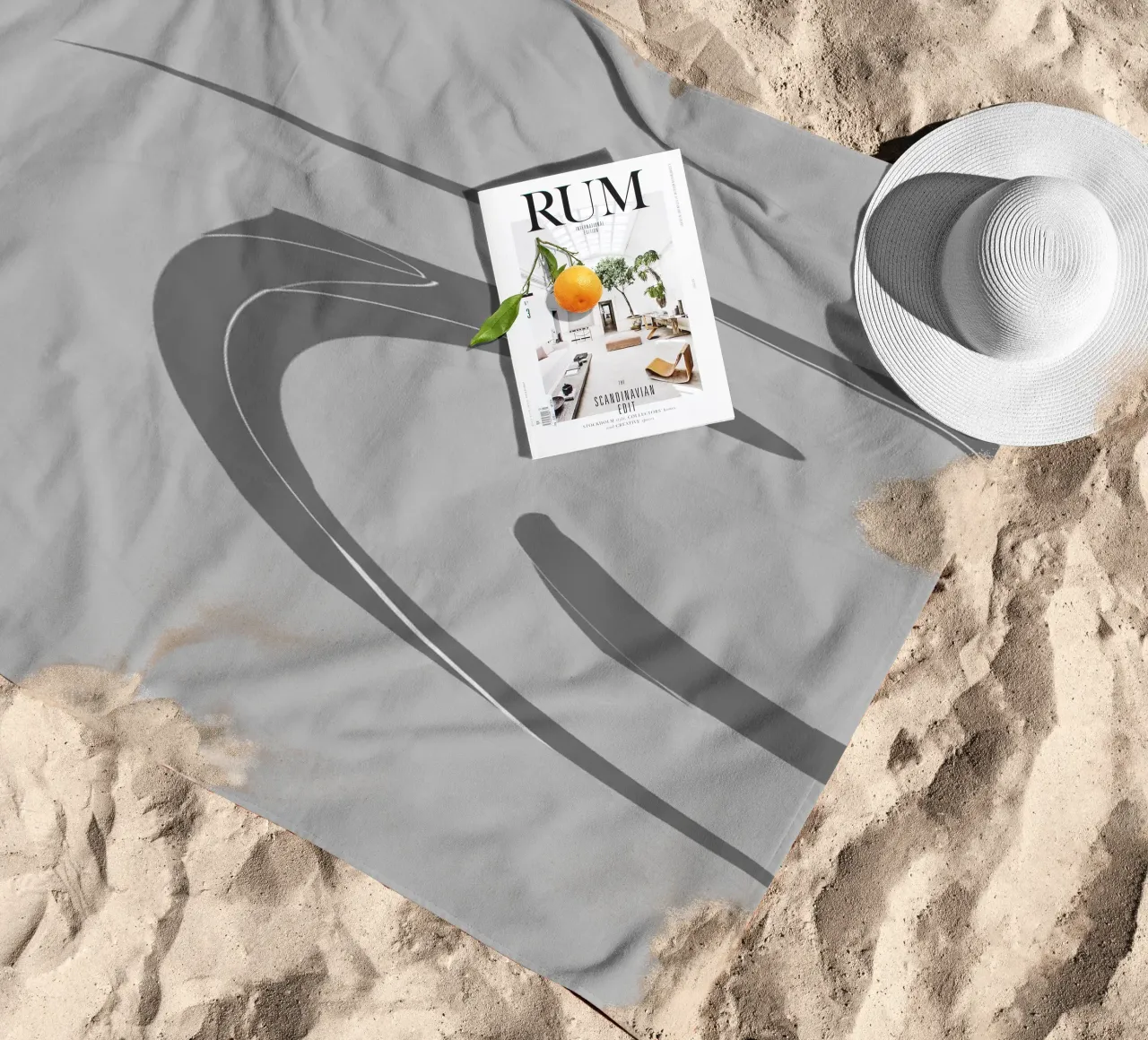 Abstract dynamic round patterns in grey beach towel by Something for you