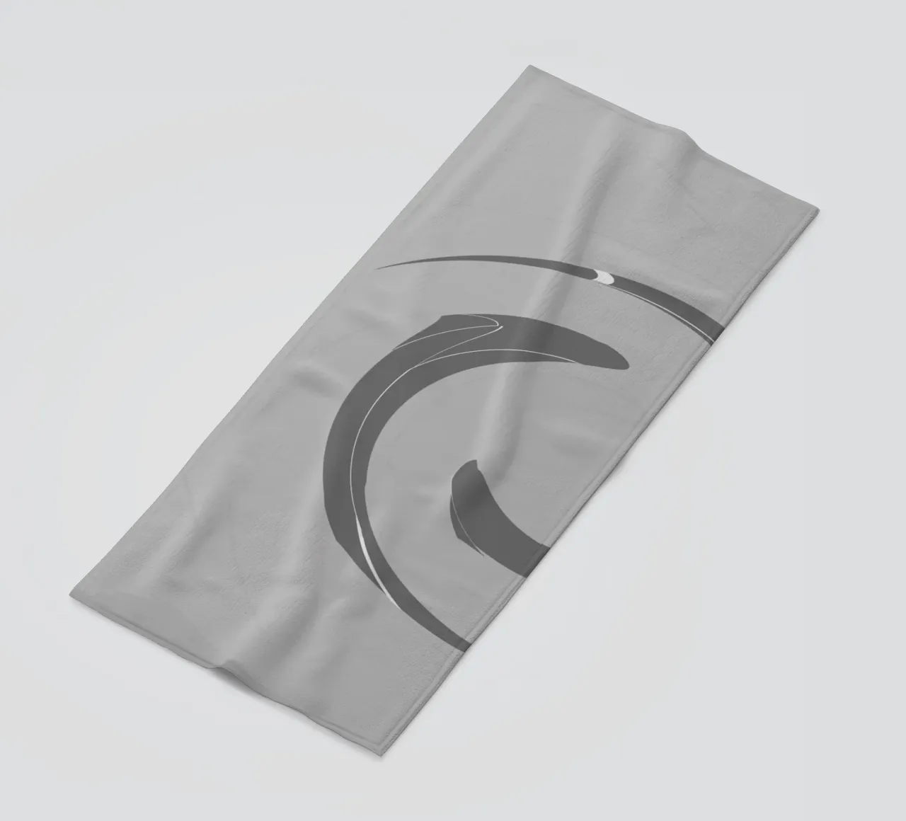 Abstract dynamic round patterns in grey beach towel by Something for you