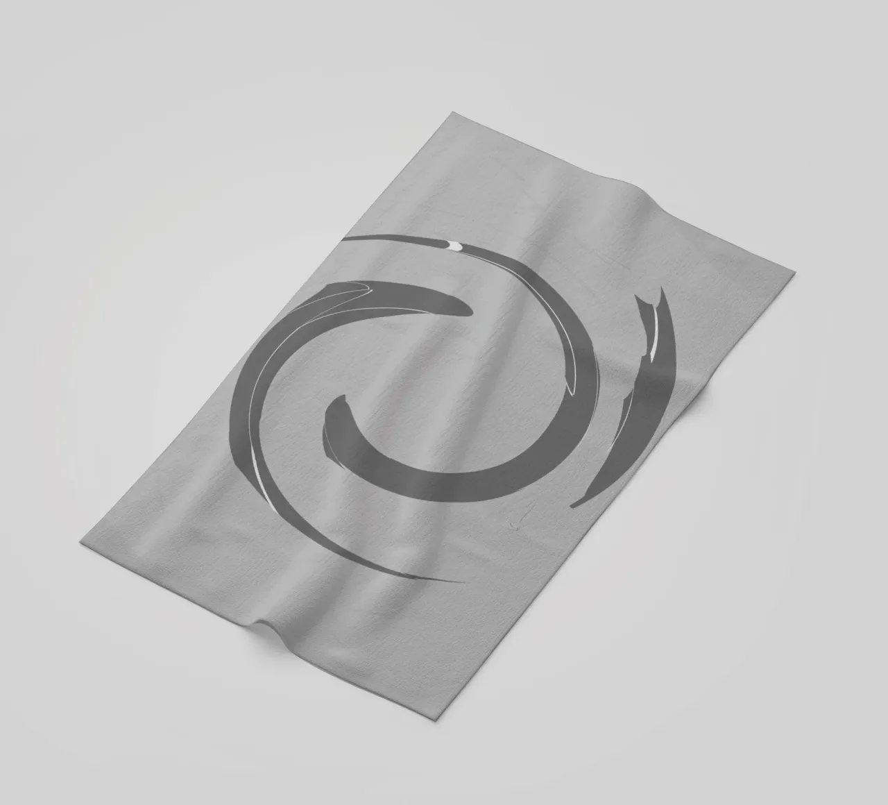 Abstract dynamic round patterns in grey beach towel by Something for you