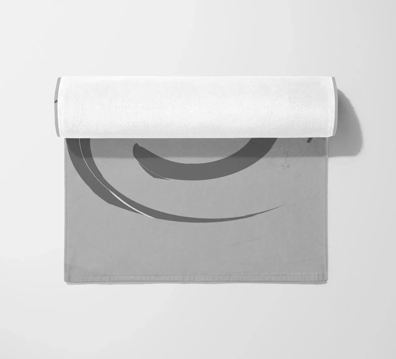 Abstract dynamic round patterns in grey beach towel by Something for you