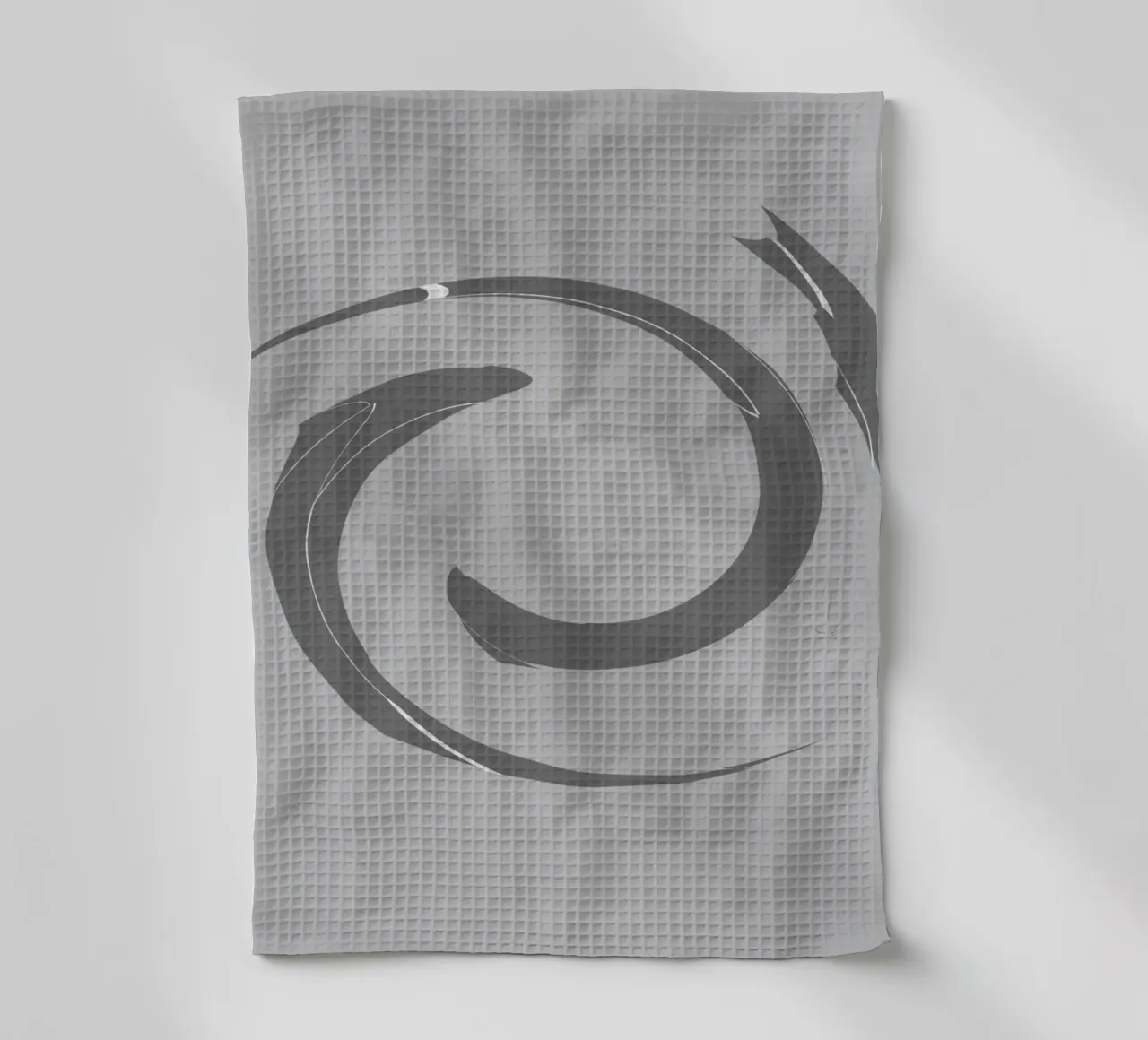 Abstrakte dynamische runde Muster in Grau Geschirrtuch von Something for you