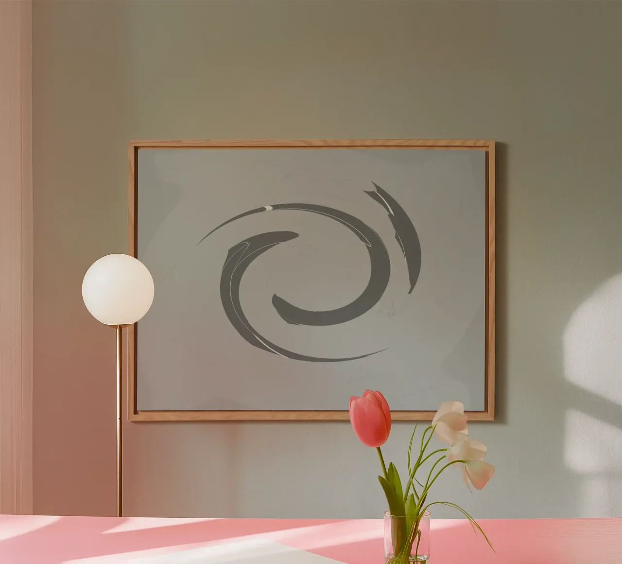 Abstract dynamic round patterns in grey alu-dibond by Something for you