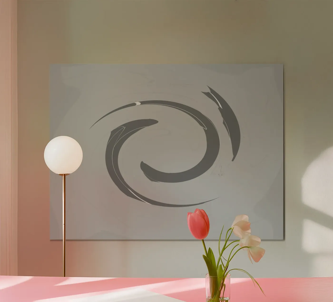 Abstract dynamic round patterns in grey poster da Something for you