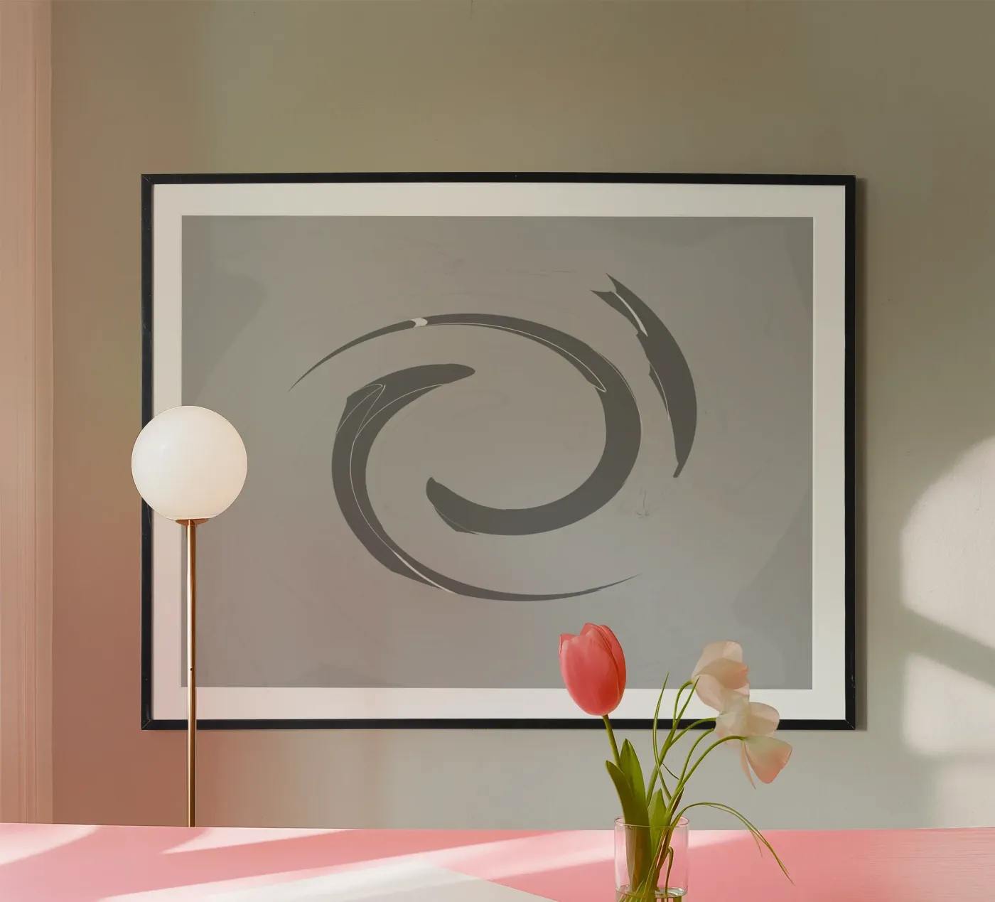 Abstract dynamic round patterns in grey poster da Something for you
