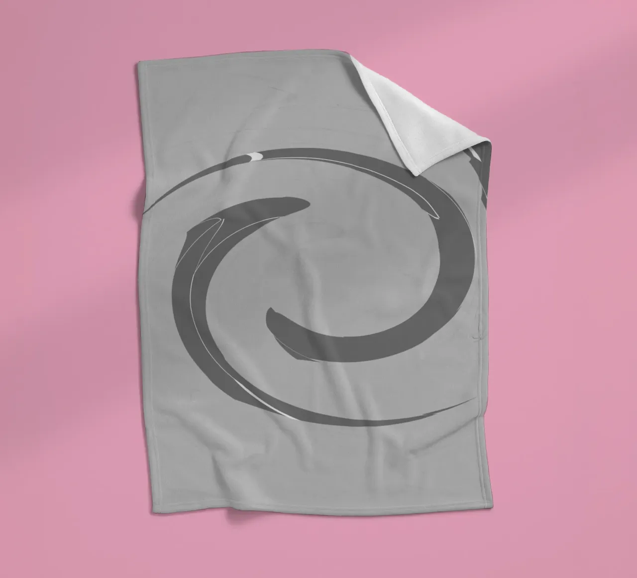 Abstract dynamic round patterns in grey fleece blanket by Something for you