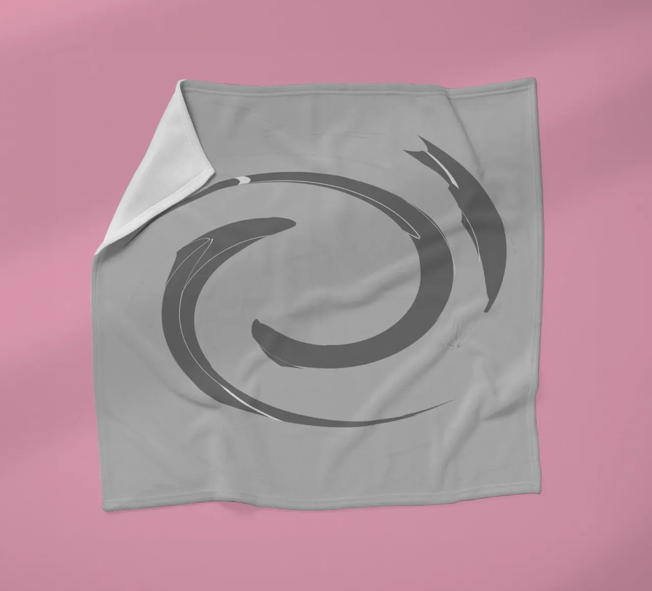 Abstract dynamic round patterns in grey fleece blanket by Something for you