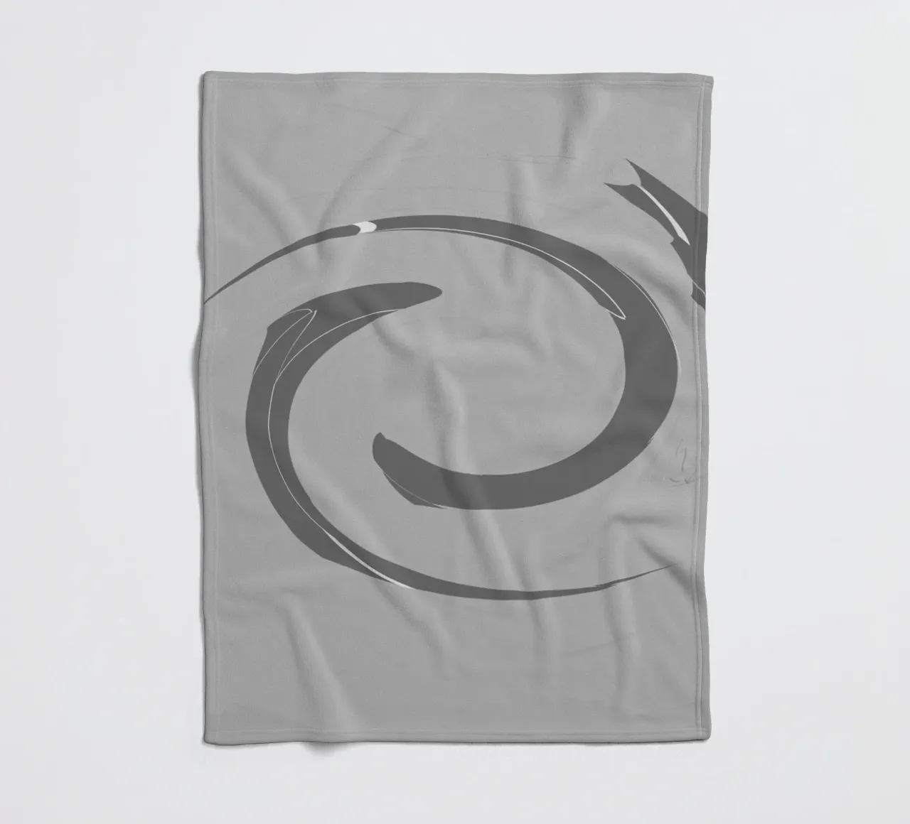 Abstract dynamic round patterns in grey fleece blanket by Something for you