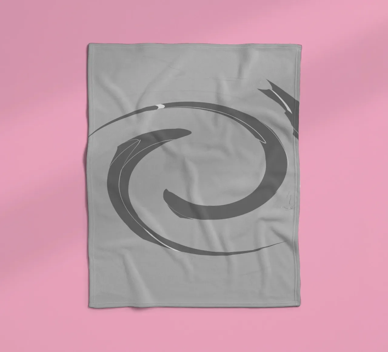 Abstract dynamic round patterns in grey fleece blanket by Something for you