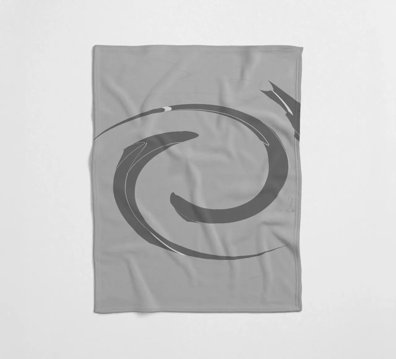 Abstract dynamic round patterns in grey fleece blanket by Something for you