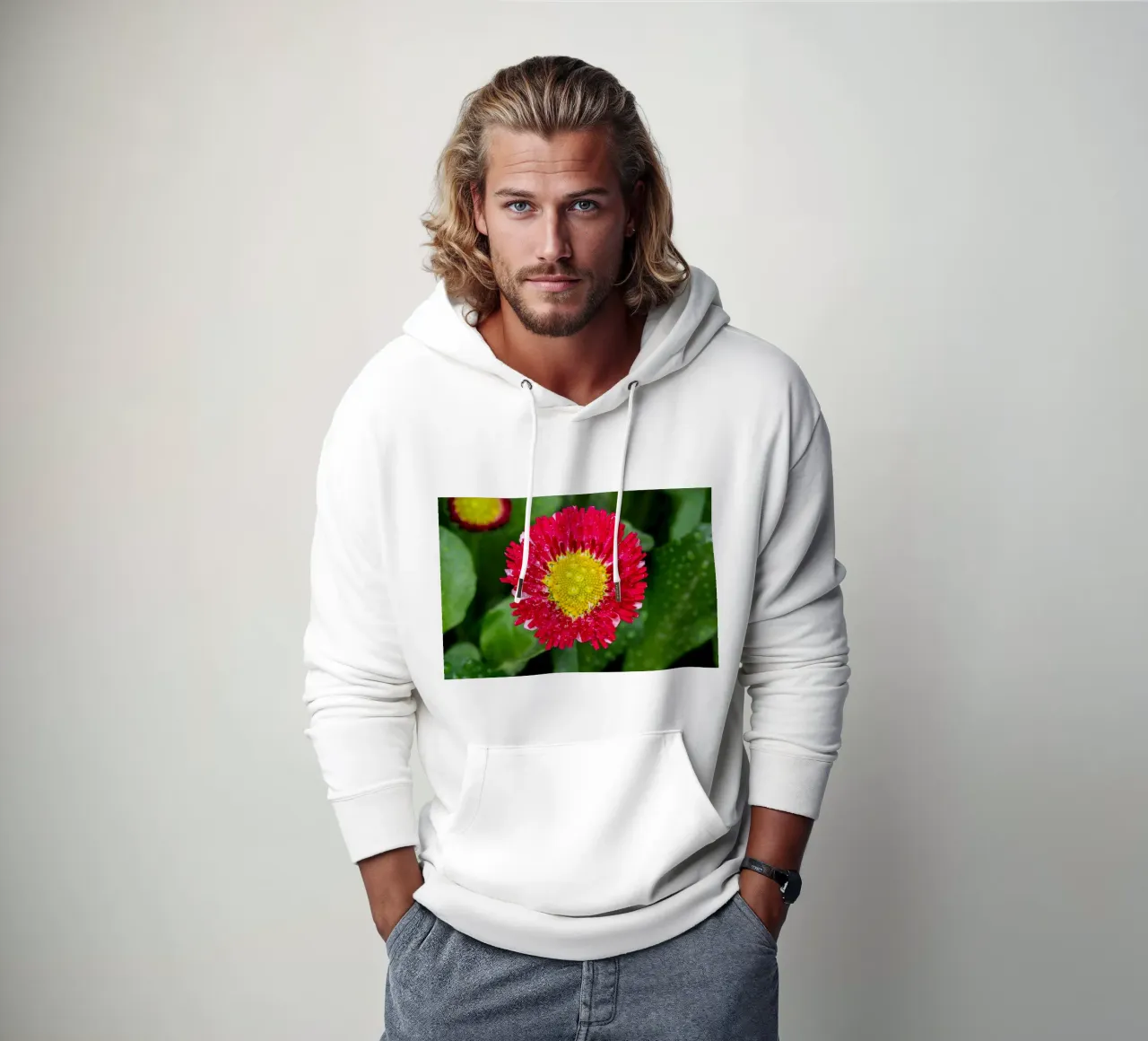 Margherita rossa in primavera felpa con cappuccio da Marcus Beckert | Fotografie