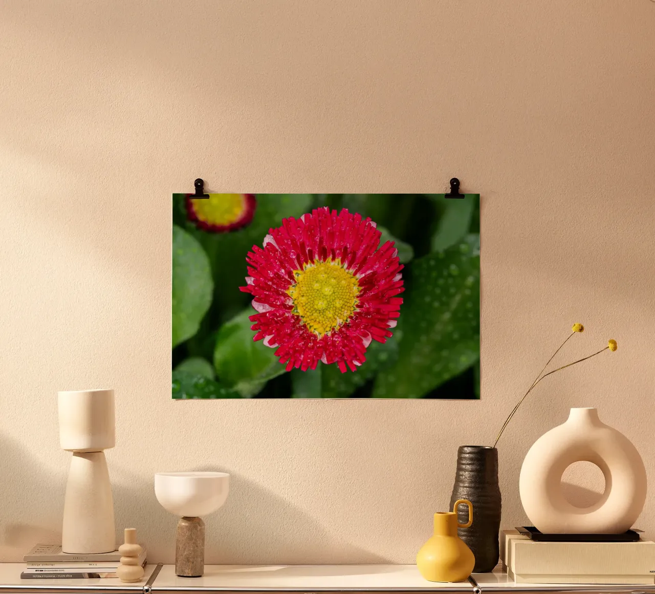 Marguerite rouge au printemps hahnemühle de Marcus Beckert | Fotografie