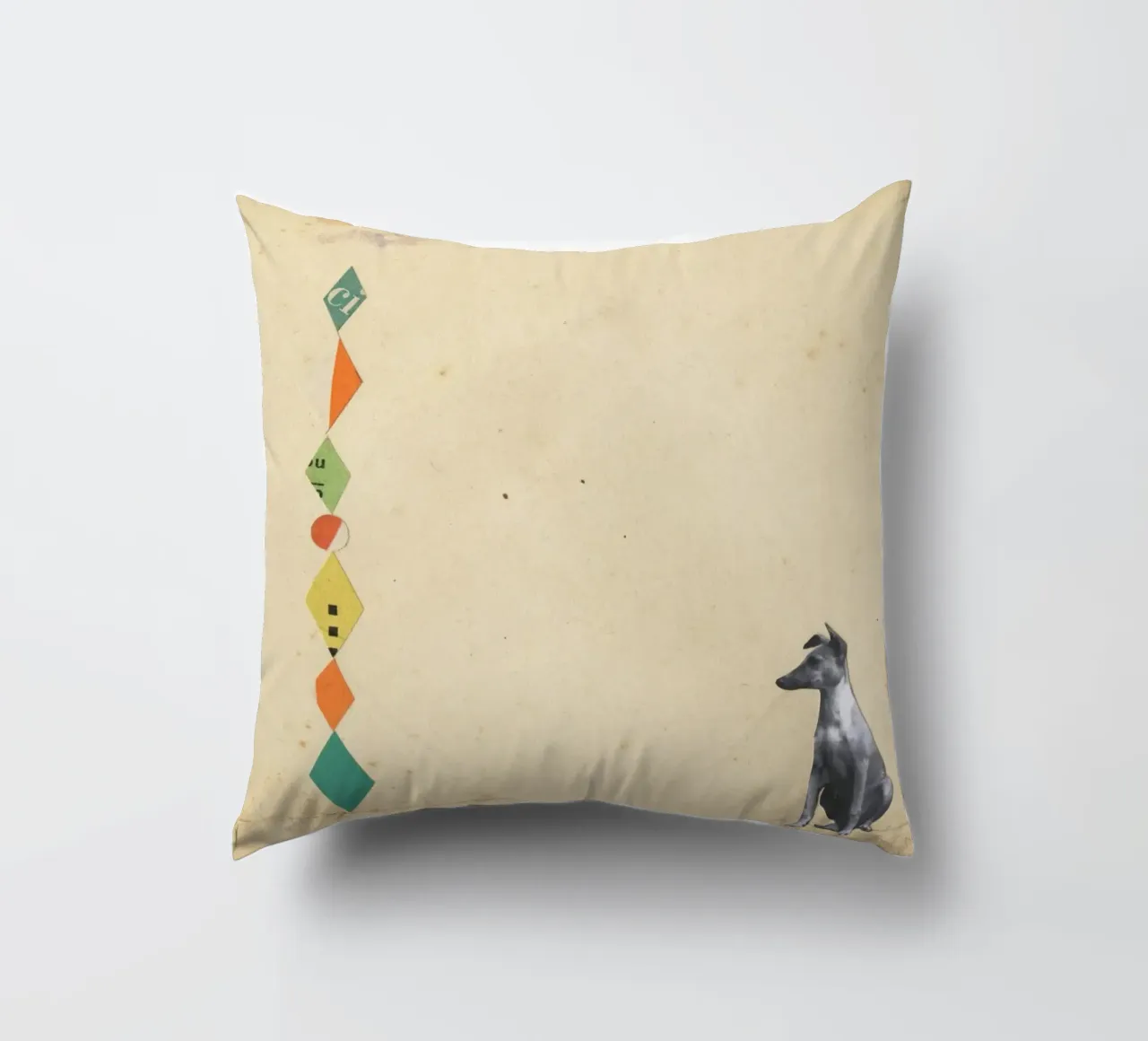 Whippet meraviglioso cuscino da Cassia Beck Collage