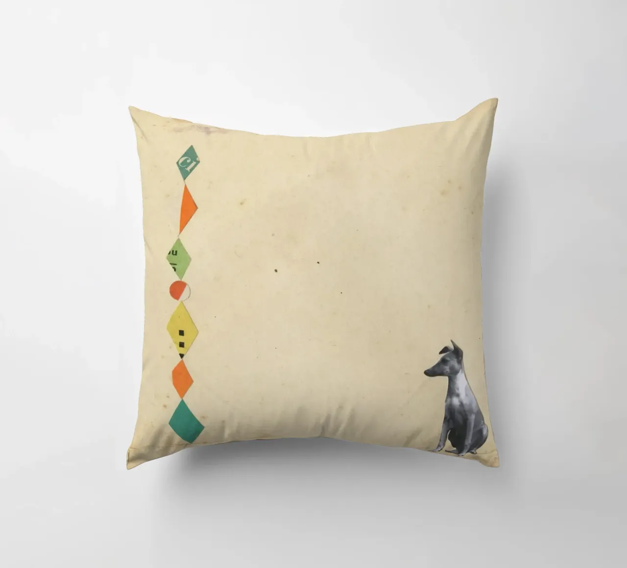 Whippet meraviglioso cuscino da Cassia Beck Collage