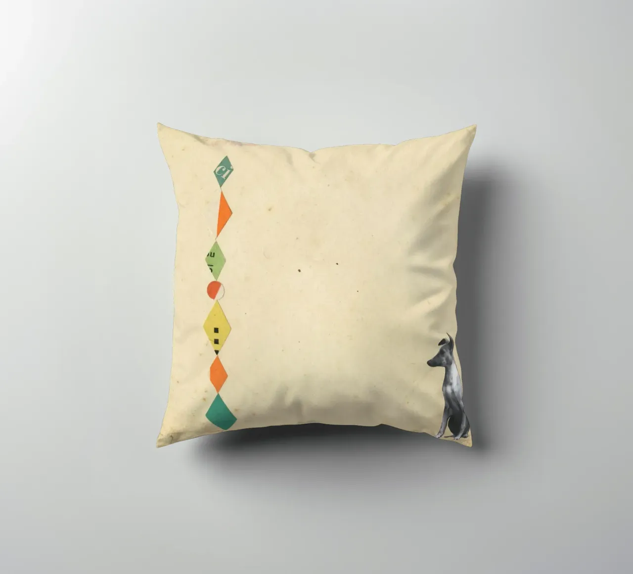 Whippet meraviglioso cuscino da Cassia Beck Collage