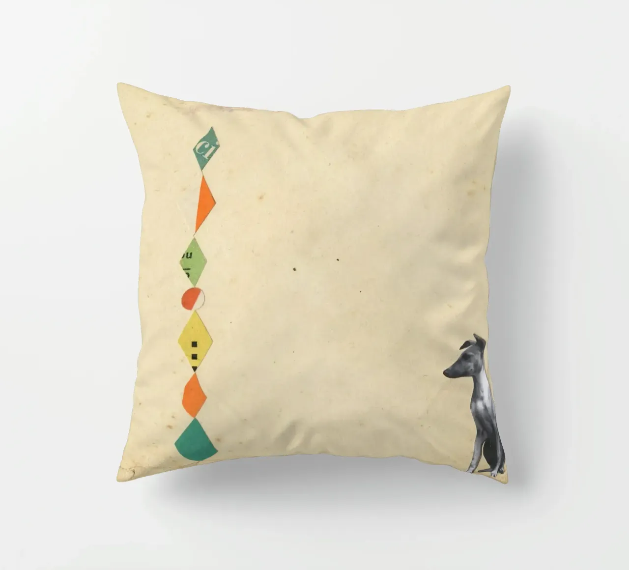 Whippet meraviglioso cuscino da Cassia Beck Collage