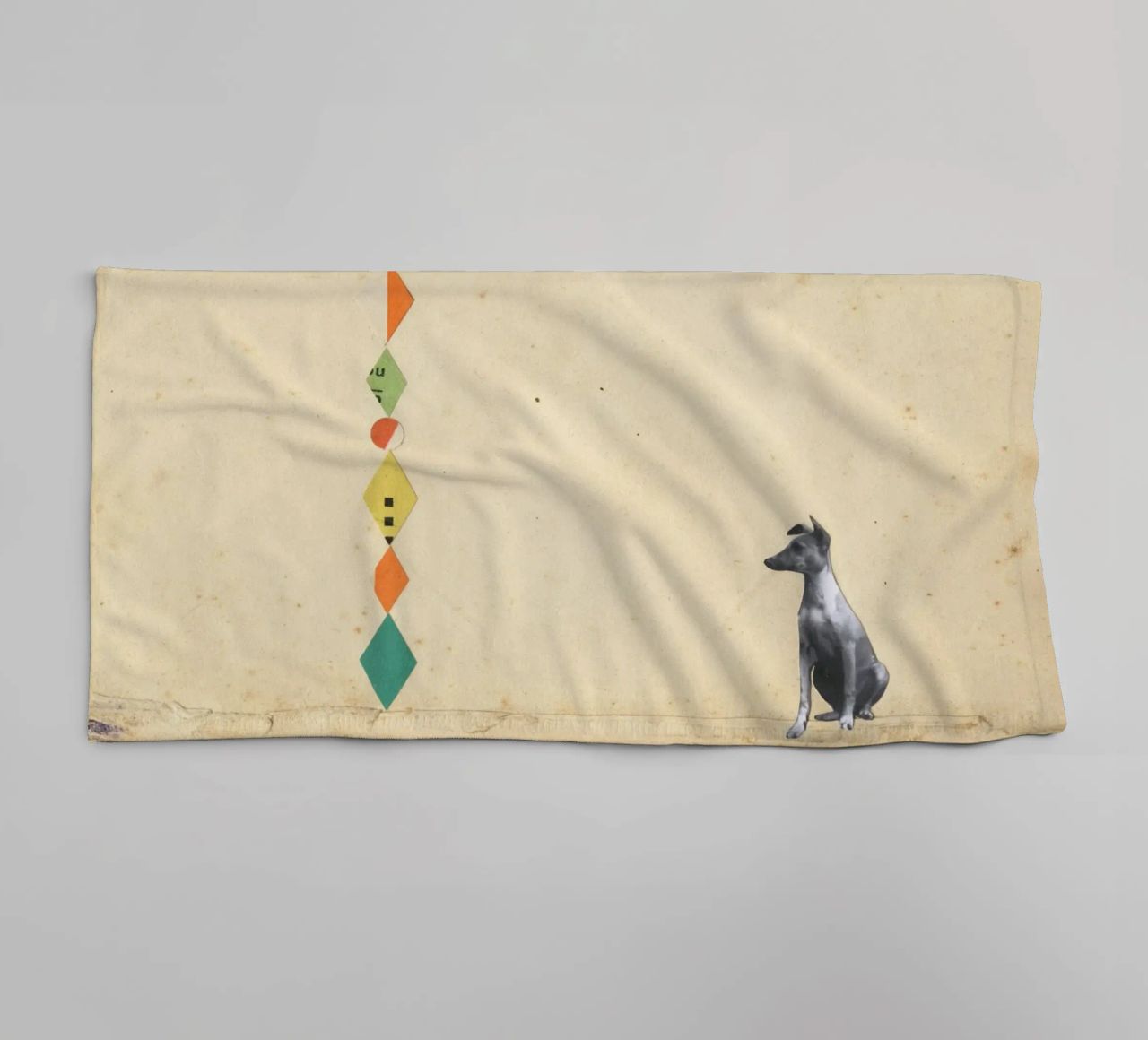 Wondrous Whippet towel by Cassia Beck Collage
