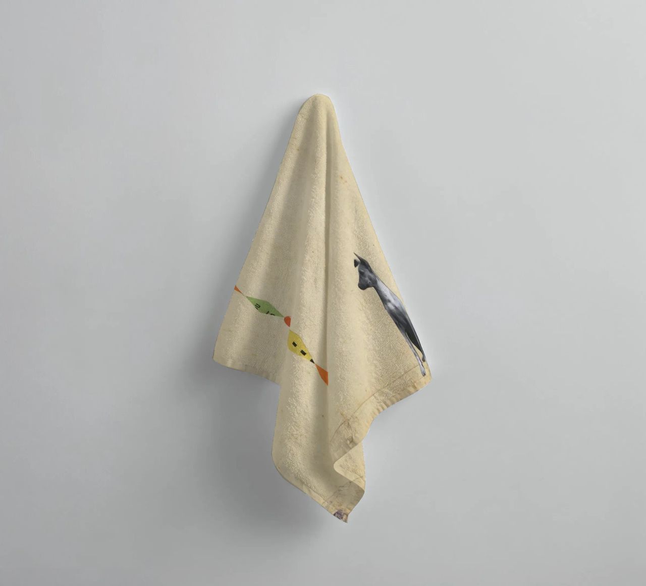 Wondrous Whippet towel by Cassia Beck Collage