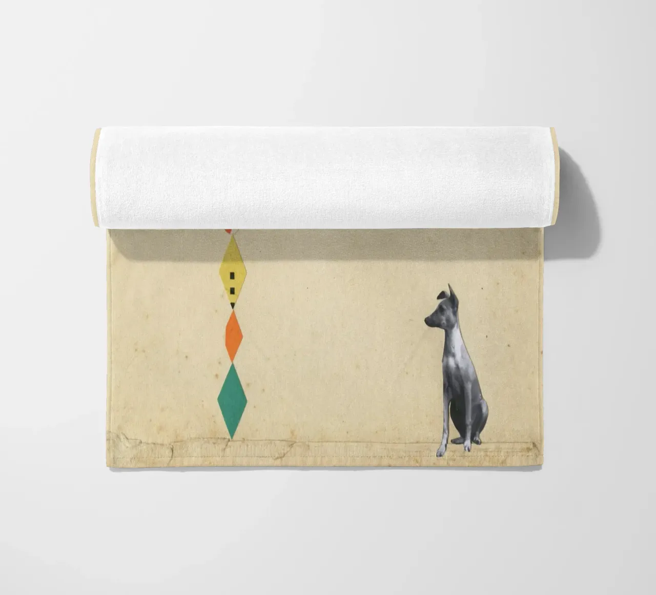 Wondrous Whippet toalla de playa de Cassia Beck Collage