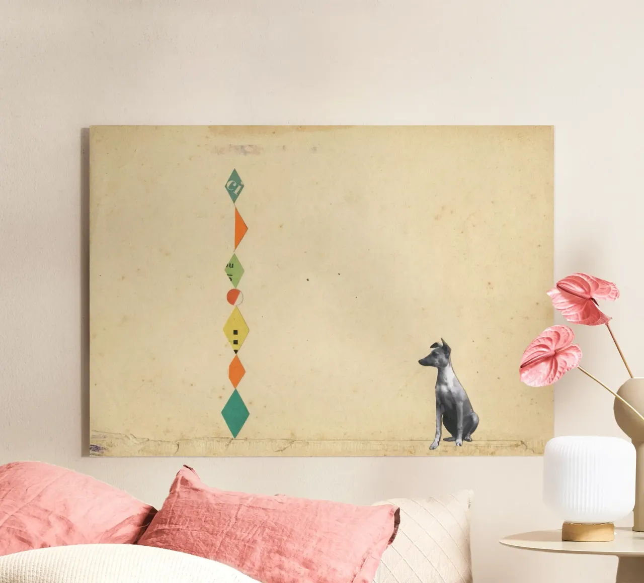 Wundersamer Whippet Acryl-Glas von Cassia Beck Collage