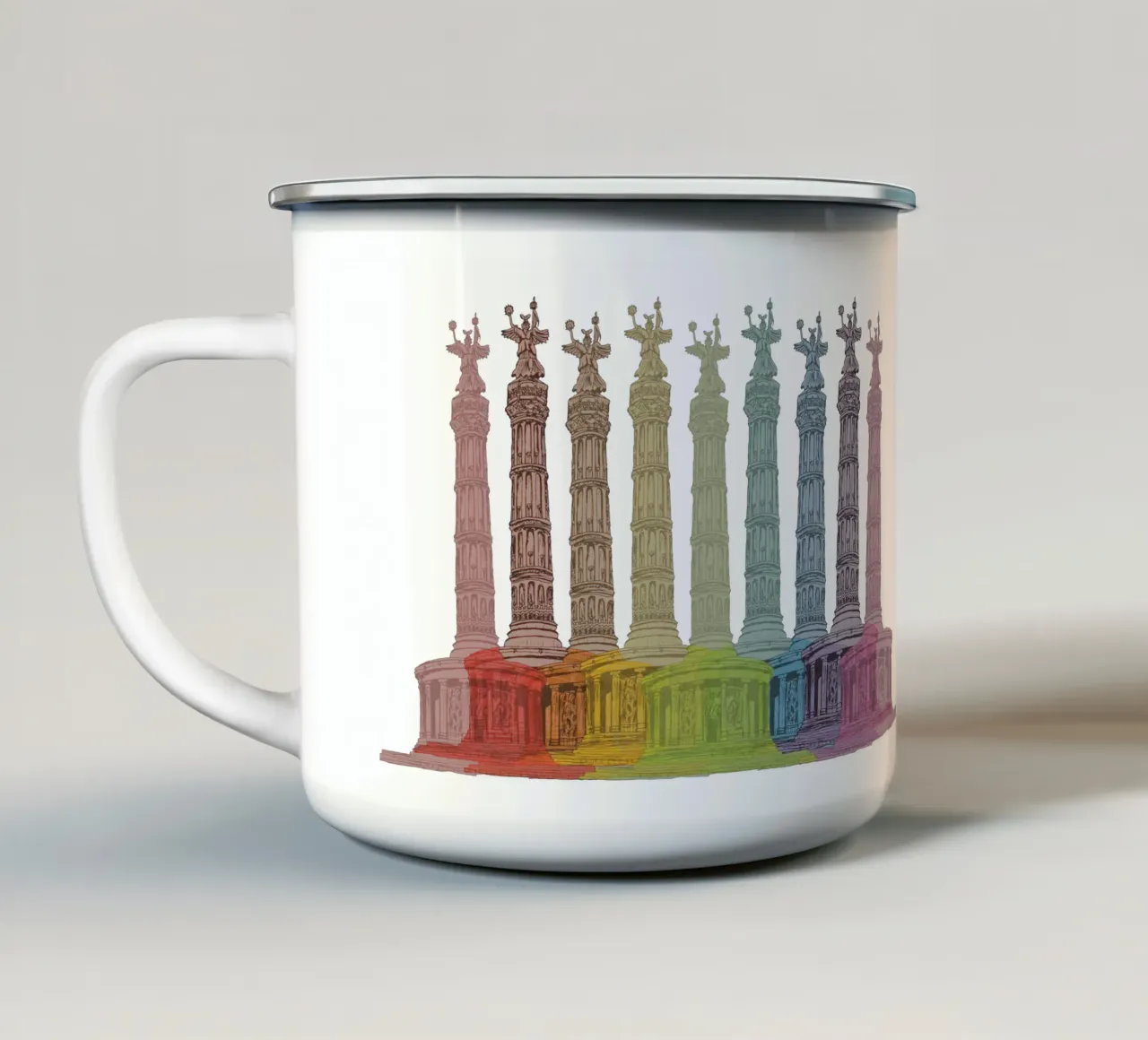 Colorful Siegessäule tazza in smalto da KP Design