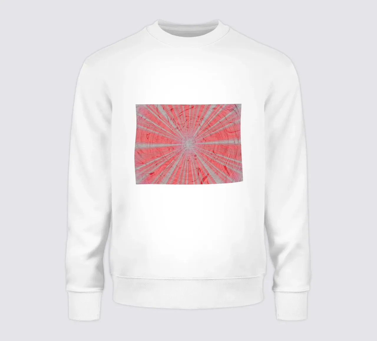 Abstract dynamisch patroon in de kleuren grijs en rood sweatshirt van Something for you