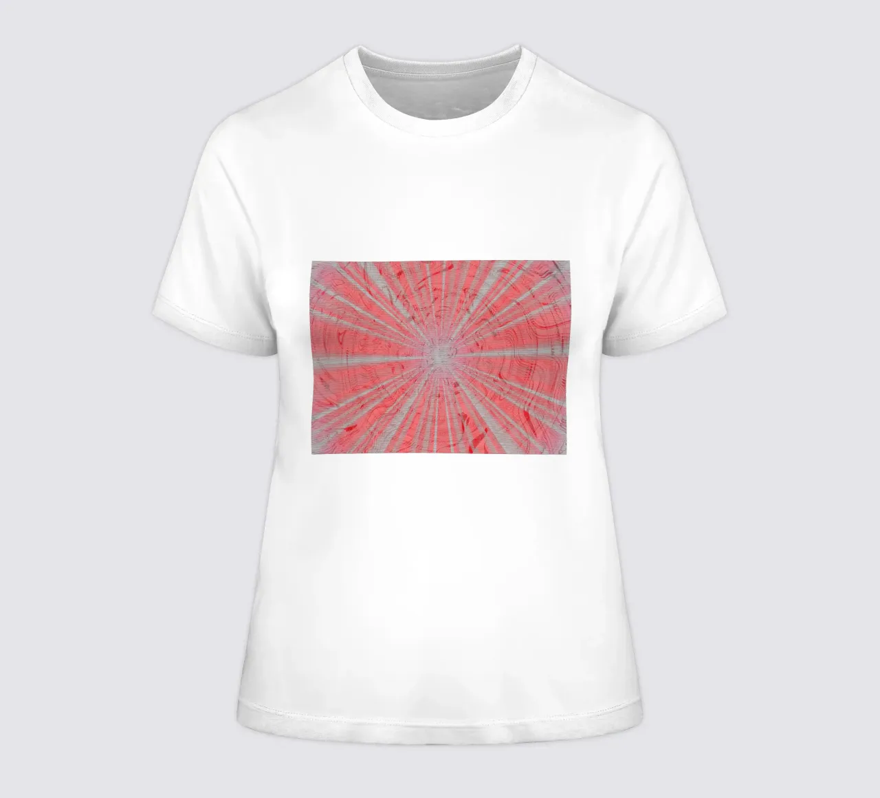 Abstraktess dynamisches Muster in den Farben Grau und Rot Frauen T-Shirt von Something for you