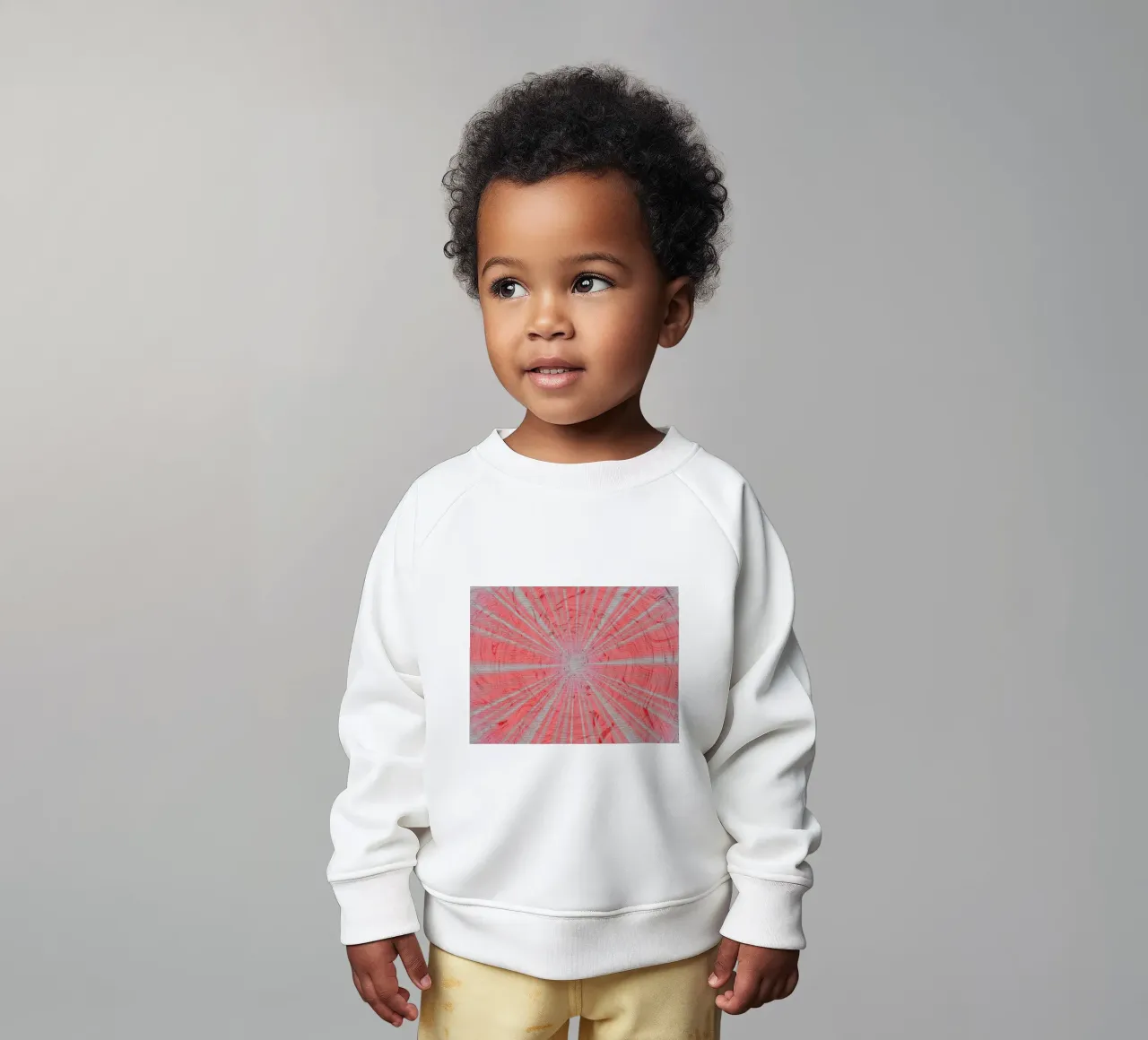 Abstraktess dynamisches Muster in den Farben Grau und Rot Baby Sweatshirt von Something for you