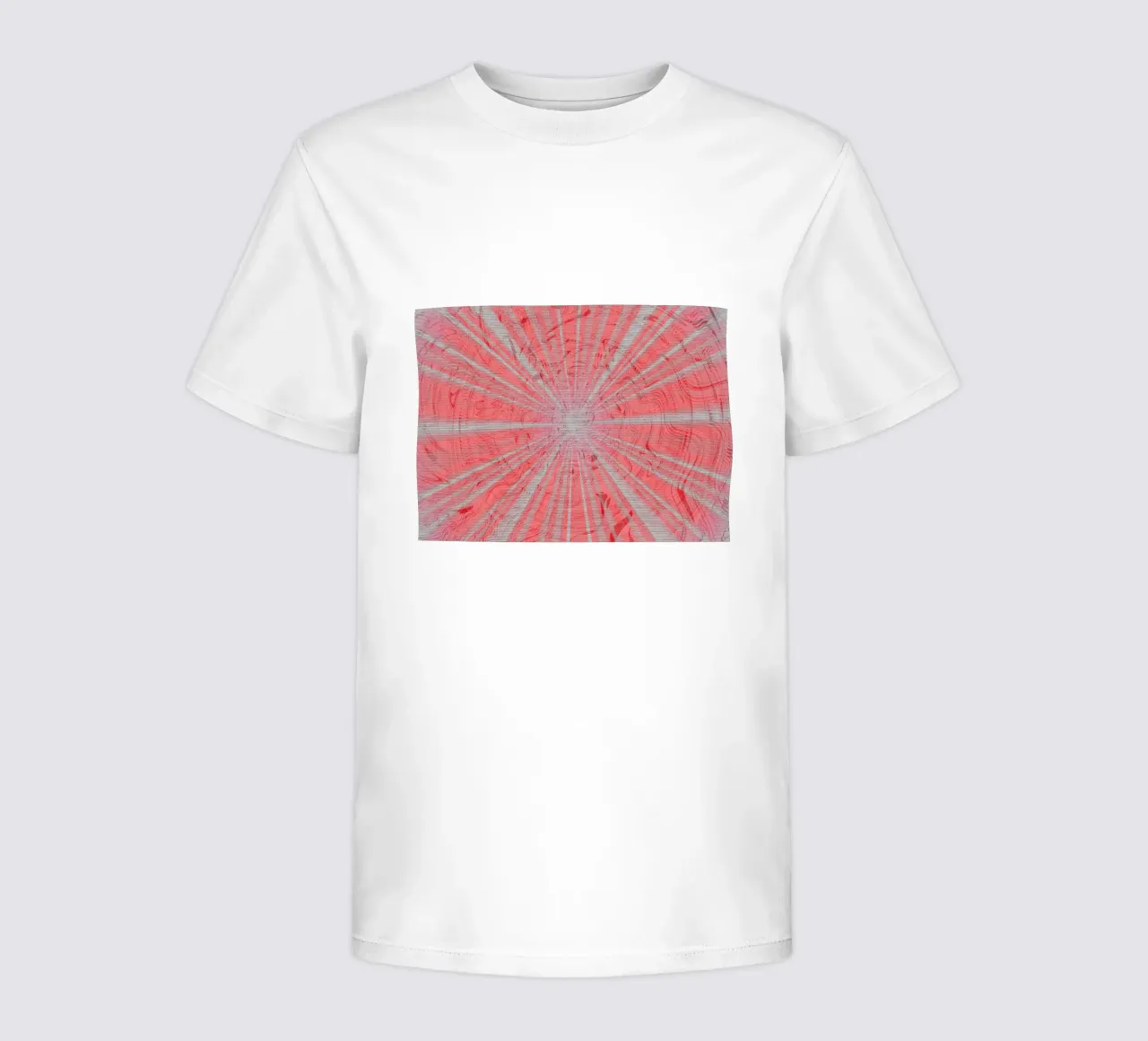 Abstract dynamic pattern in the colours grey and red kids t-shirt by Something for you