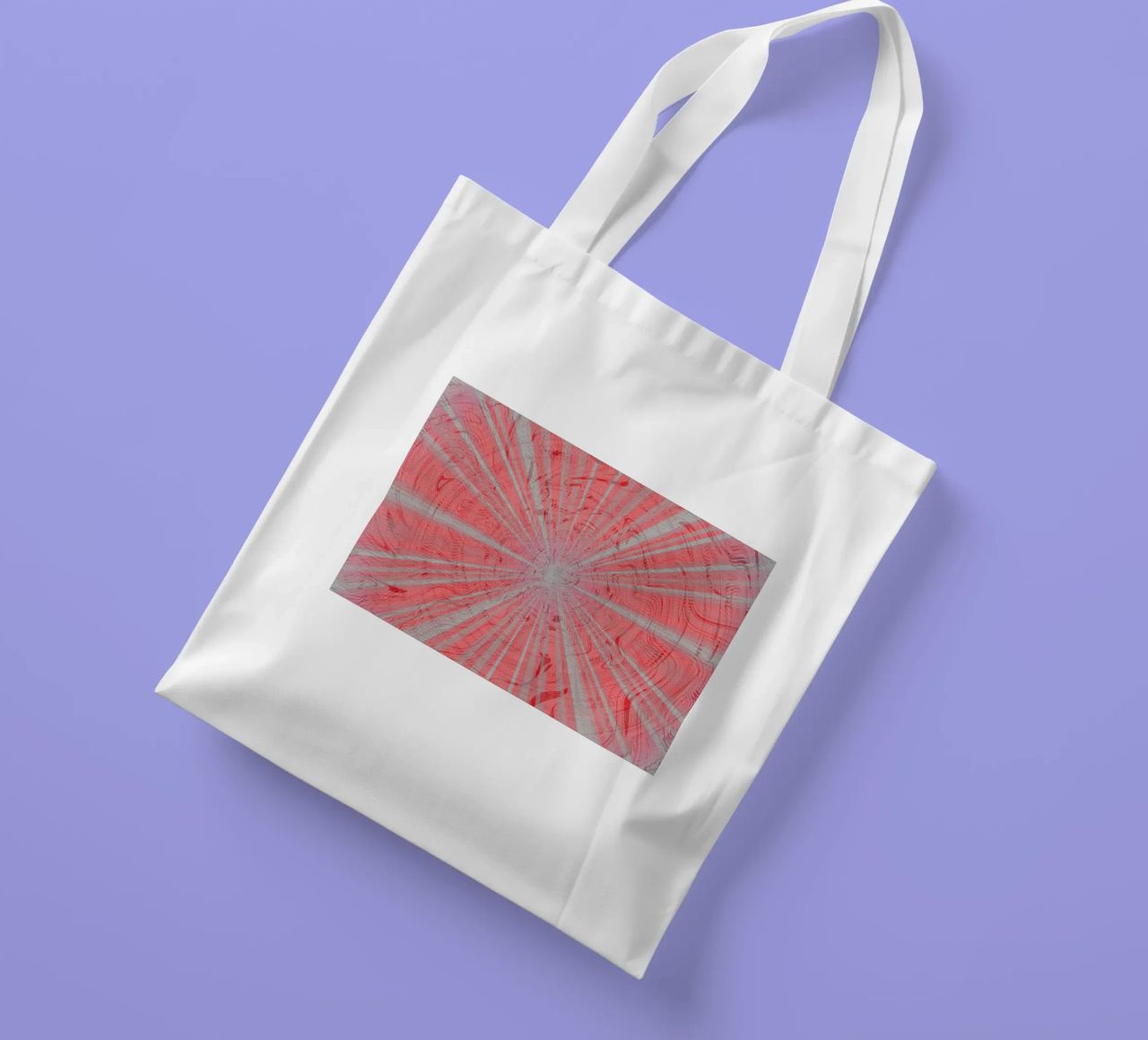 Abstract dynamic pattern in the colours grey and red tote bag by Something for you