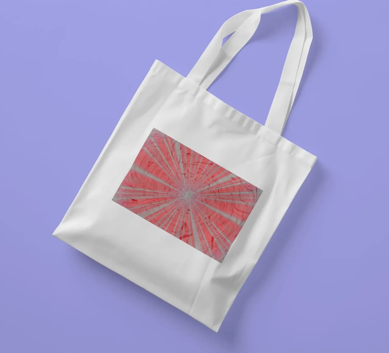 Abstract dynamic pattern in the colours grey and red tote bag by Something for you