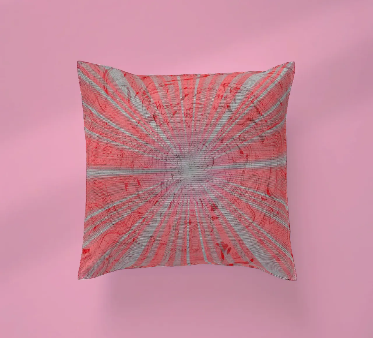 Motif dynamique abstrait dans les couleurs gris et rouge coussin de Something for you