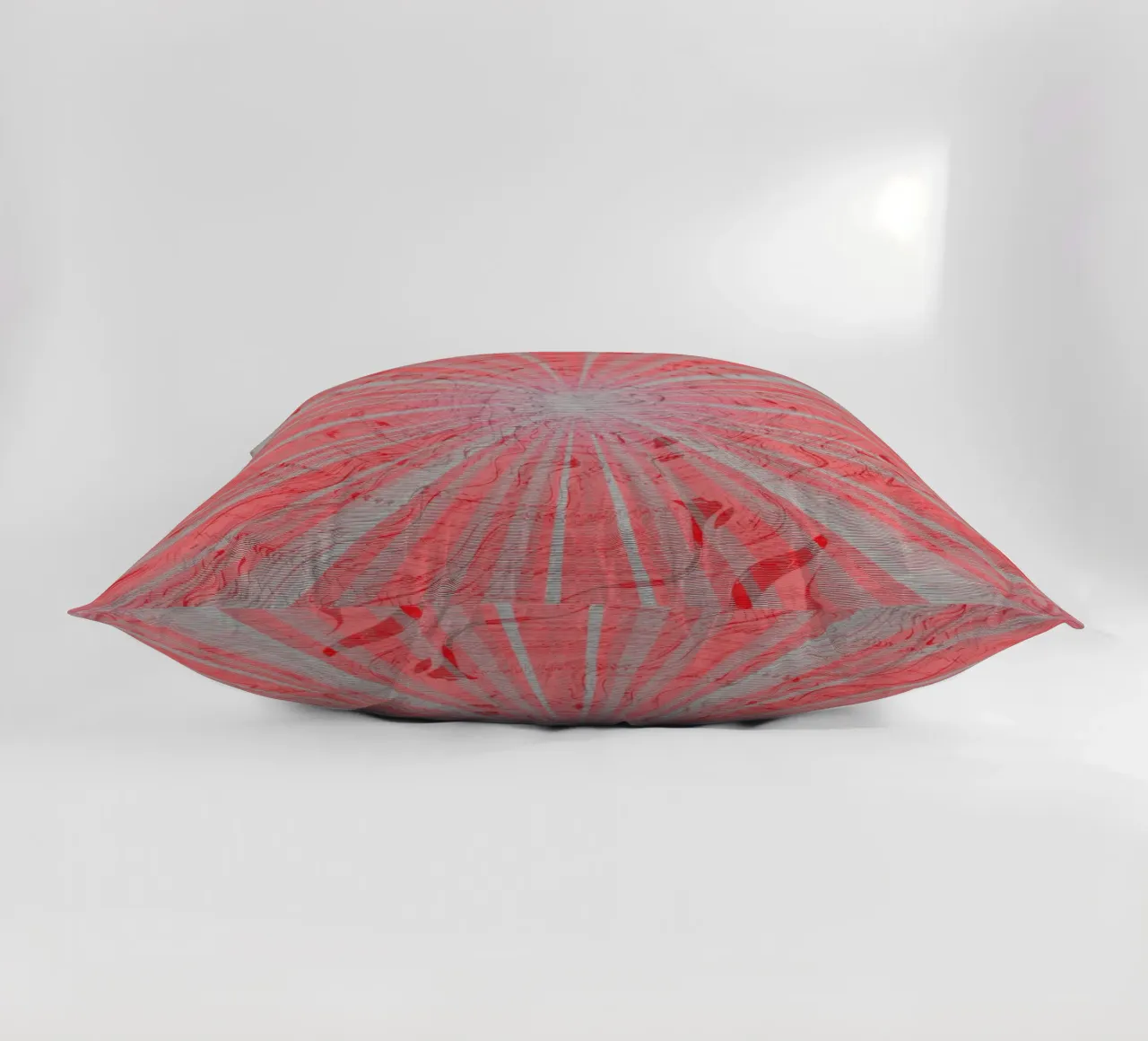 Abstract dynamic pattern in the colours grey and red decorative cushion by Something for you