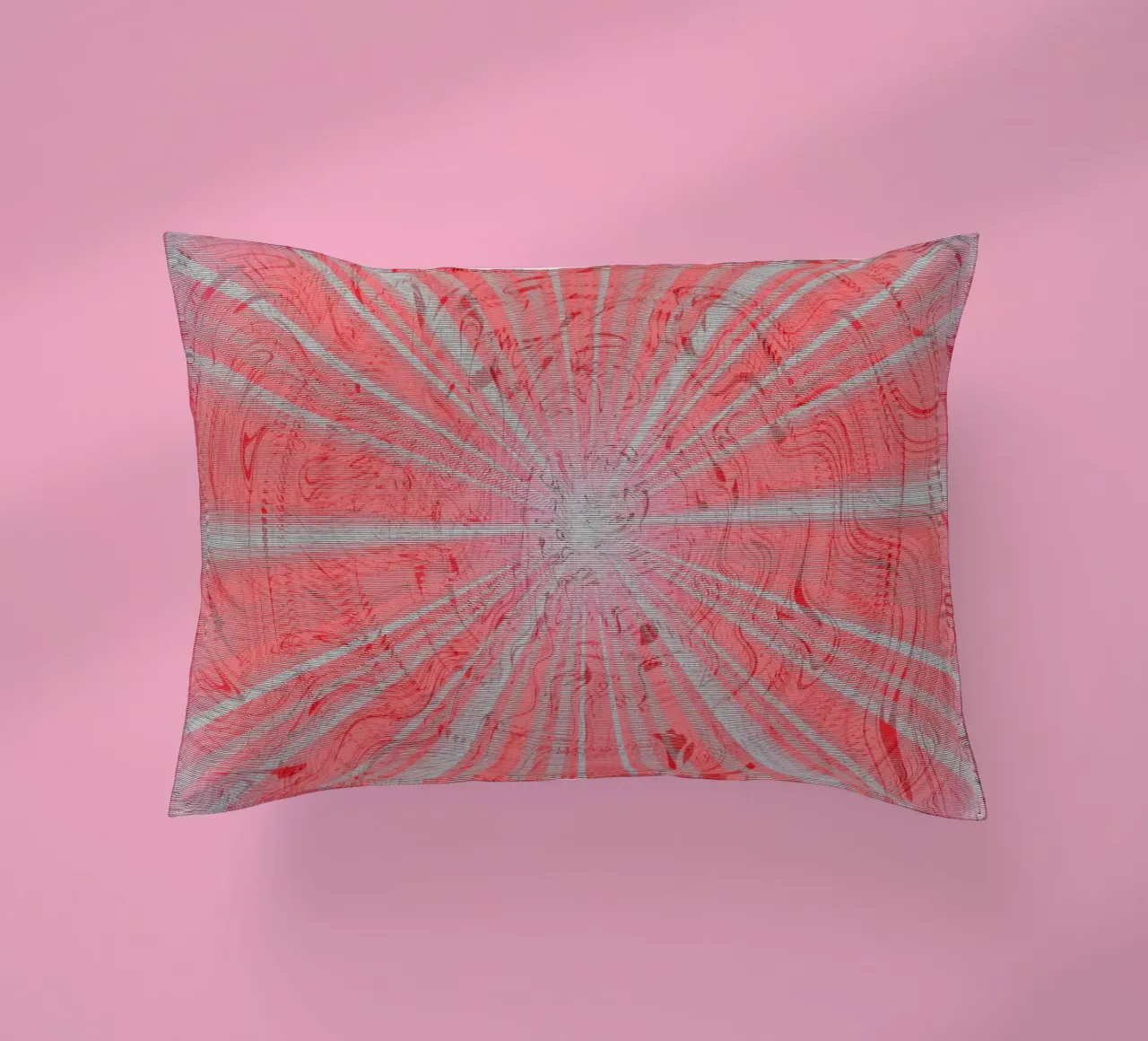 Abstract dynamic pattern in the colours grey and red decorative cushion by Something for you