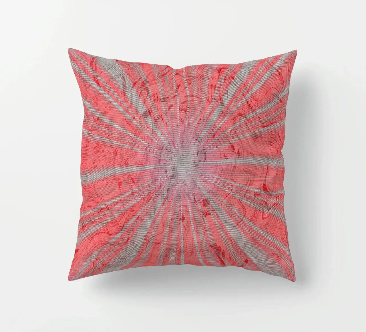 Abstract dynamic pattern in the colours grey and red decorative cushion by Something for you