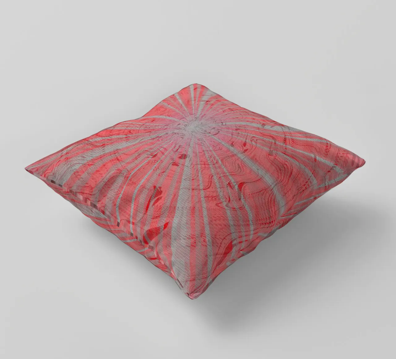 Abstract dynamic pattern in the colours grey and red decorative cushion by Something for you