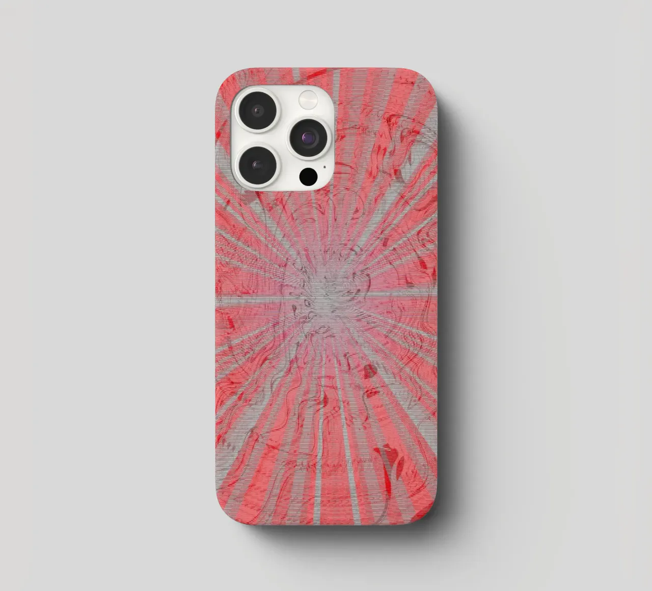 Abstraktess dynamisches Muster in den Farben Grau und Rot iPhone Hülle von Something for you