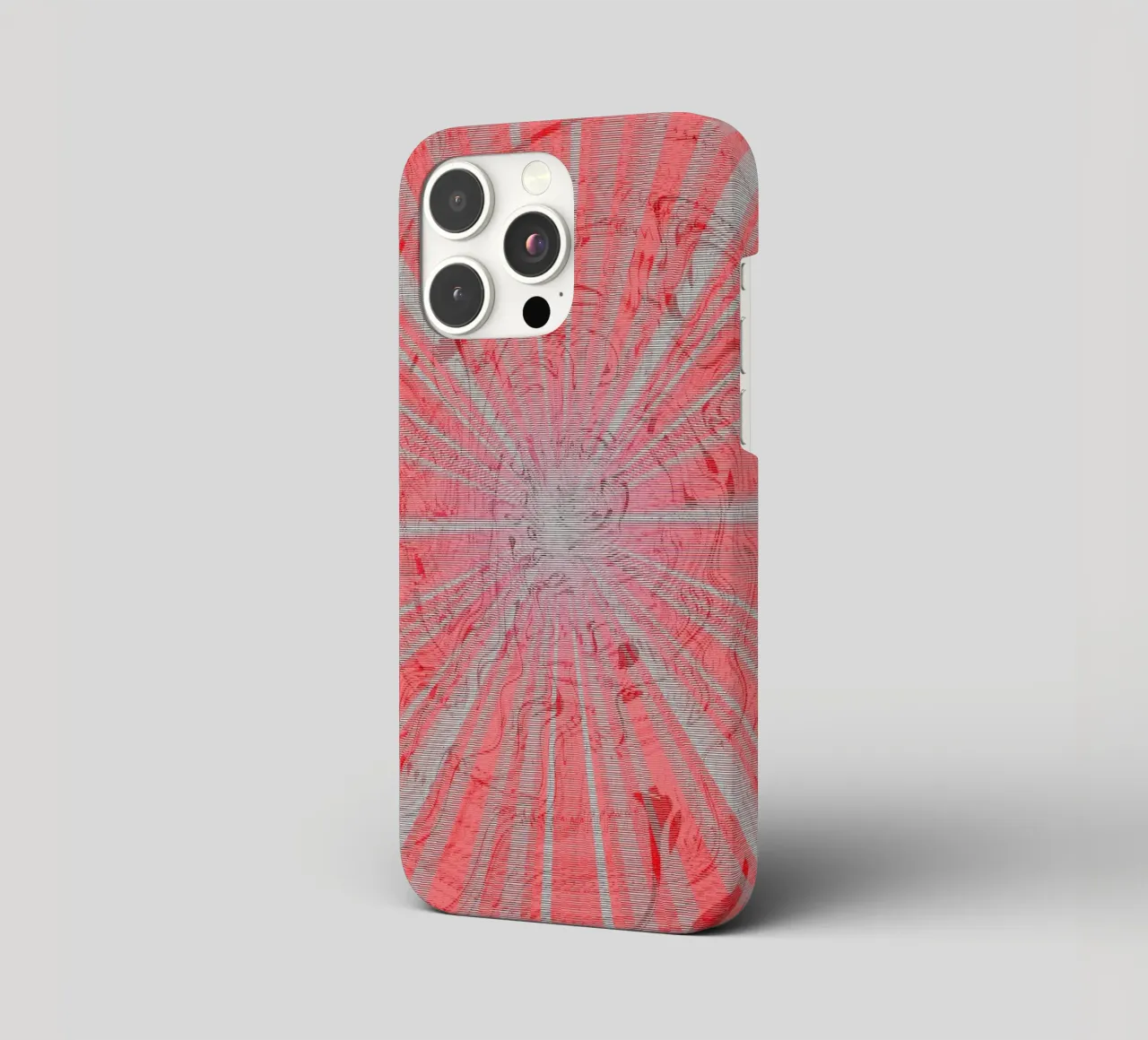 Abstraktess dynamisches Muster in den Farben Grau und Rot iPhone Hülle von Something for you